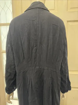 Free People Sweet Melody Trench Coat Black Lightweight Slouchy Linen Blend S-M thumbnail 12