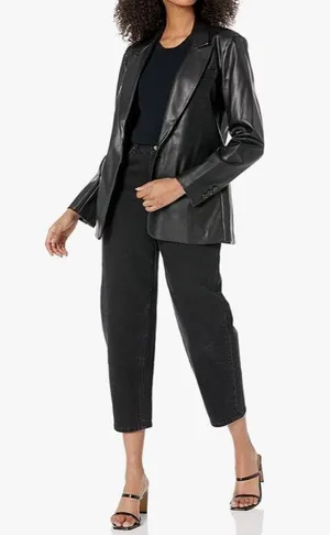 The Drop Leather Jacket / Blazer Black Size XS thumbnail 2