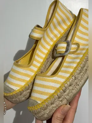 NWOT Free People Surfside 2.0 Espadrille Platform Mary Janes, Lemon Zest thumbnail 5