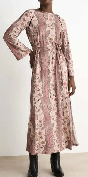 All Saints Susannah Cascade Maxi Dress Removable Sleeves Boho Floral US Size 0 thumbnail 1