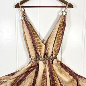 ASOS Boho Maxi Halter Chain Waist Reptile Snake Print Side Splits Dress Sz 8 thumbnail 6