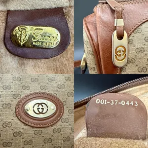 Vintage GUCCI Micro GG Supreme PVC Canvas Brown Leather Trim Shoulder Bag thumbnail 13