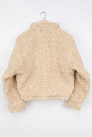 Lulus Teddy Fur White Cream Jacket thumbnail 3
