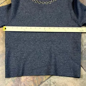 Zara Knit Short Sleeve Gold Chain Sweater Small thumbnail 5