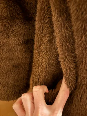 Angashion Women's Brown Fuzzy Fleece Lapel Open Front Long Coat Faux Fur thumbnail 6