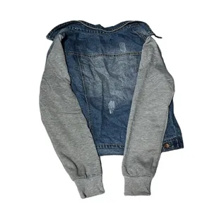 L Ci Sono Blue Gray Polyester DenimJean Jacket Sweatshirt Autumn Casual Women’s thumbnail 2