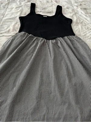 a new day Black Tank with Black-and-White Gingham Midi dress, size XL pinups thumbnail 11