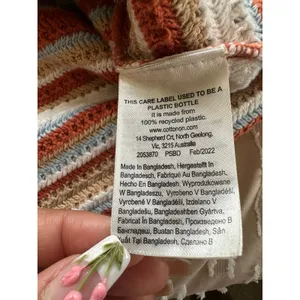 Cotton On Twiggy Knit Halter Multi Color Striped Crochet Sweater Mini Dress M thumbnail 5