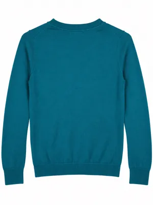 Boden Teal Ribbed Crew Neck Cardigan Classic Preppy Cotton Long Sleeve Size S thumbnail 5