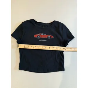 Chevrolet x Aeropostale Crop Top Medium Y2K Ribbed Cotton Sports Car Euro Summer thumbnail 5