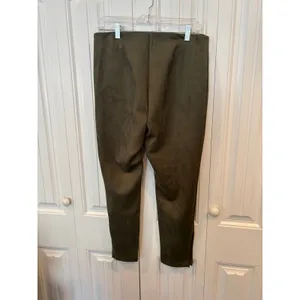 Loft‎ Olive Green Suede Leggings Size Large thumbnail 2