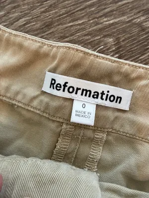 Reformation khaki straight leg pants beige tan 0 thumbnail 3