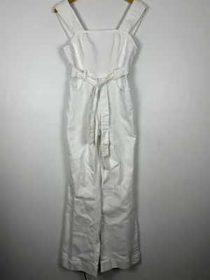 Alice + Olivia White Jean Belted Gorgeous Jumpsuit Women’s Sz 25 thumbnail 4