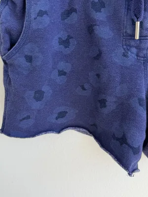 Zoe Karssen Leopard Print Sweat Shorts XS Blue Lounge Y2K thumbnail 5