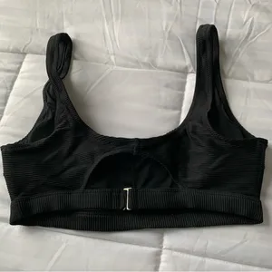 Old Navy Black Ribbed Bikini Top thumbnail 2