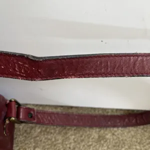 Italian Red Leather Shoulder Bag Logo Quiet Luxury Classic Business Professional thumbnail 14