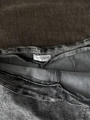 BLACK- Vestique Acid Wash Denim Skort thumbnail 3
