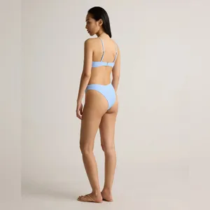 NWT Quince Women's Clear Blue Sky V Neck Bikini Top Sz M - Sold out online thumbnail 2