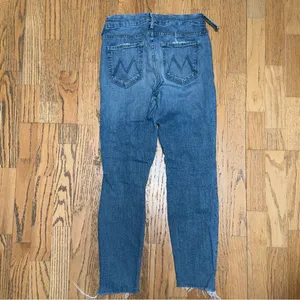 MOTHER‎ The Looker Step Ankle Fray Jeans Despite Differences Denim Blue 27 thumbnail 7