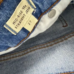 Madewell Mid-Rise 90s Straight Leg Jeans Blue Denim Released Hem‎ Boho Size 27 thumbnail 9