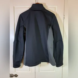 LL Bean Jacket Women’s XL Full‎ Zip Fleece Lined Soft-shell Black Athletic Logo thumbnail 2