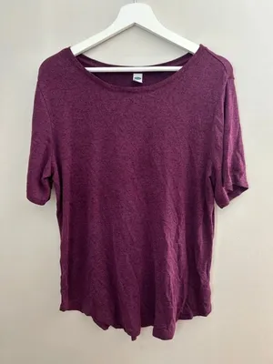 Old Navy Luxe T-shirt Purple Marled Short sleeve Crewneck Knit thumbnail 1