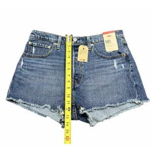 Levi's 501 NWT High Rise Women's Shorts‎ Blue Fringe Size 31 Button Fly thumbnail 4