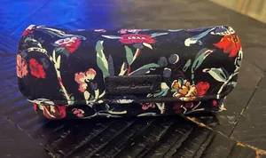 Vera Bradley Kiss Me Twice Lipstick case in the Perennials Noir floral pattern thumbnail 1