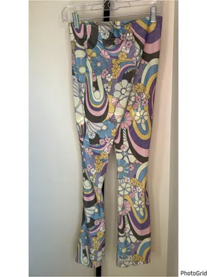 Damson Madder Peggy Psychedelic Knit Flare Pants Size 4 thumbnail 4