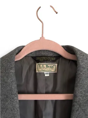 Vintage LL Bean Classic Gray Wool Cashmere Blend Blazer Size 14R Academia Preppy thumbnail 4