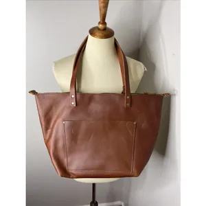 Portland Leather Brown Zipper Almost Perfecgt Leather Tote Large thumbnail 6
