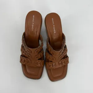 Marc Fisher Melita Brown Woven‎ Block Heel Sandals Womens 8M Casual thumbnail 2