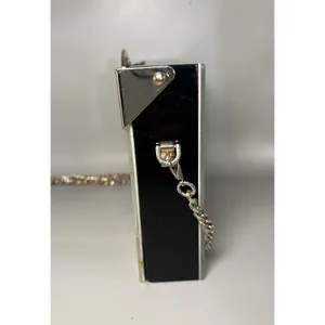 Zara Clutch Bag Womens Silver White Acrylic Shell Purse Chain Shoulder Evening thumbnail 8