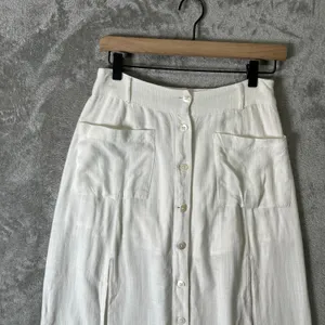 L*Space White Button Front‎ Midi Skirt Women’s Size Small Boho Pocketed Slits thumbnail 3