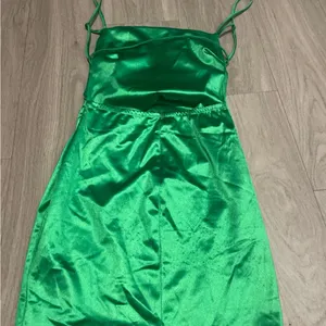 Better Be Emerald Green Satin Mini Slip Dress with Spaghetti Straps thumbnail 3