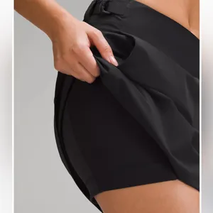 Lululemon NWT Wrap-Front Mid-Rise Golf Skirt / BLACK thumbnail 7