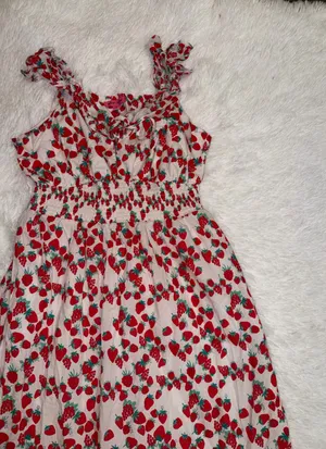 Betsey Johnson Pink and Red Strawberry-Print Maxi Dress thumbnail 1