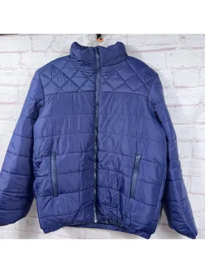 Women’s Navy Blue Quilted Puffer Jacket Size XL thumbnail 2