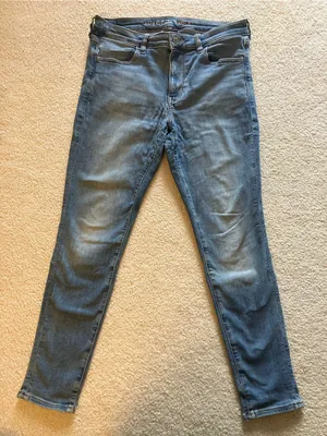 American Eagle Outfitters Skinny Jeans in Faded Blue Wash SZ 12 SHORT thumbnail 1