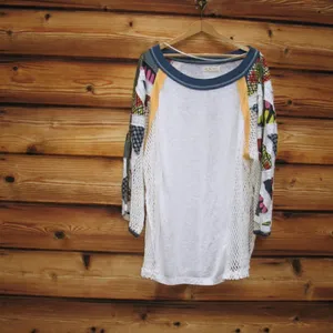 NWT Free People We the Free Serengeti Mixed Media Top thumbnail 5