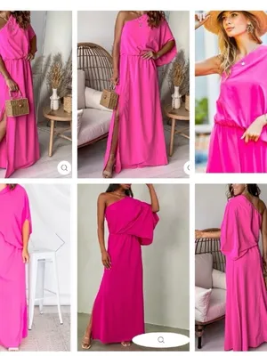 Main Strip Hot Pink One-Shoulder Maxi Dress thumbnail 2