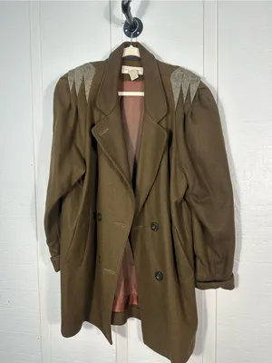 David Benjamin Vintage Olive Green Coat Size 14 EUC thumbnail 6