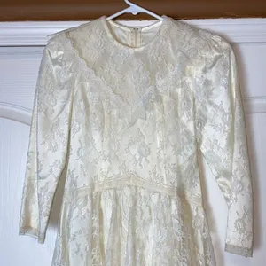 80s VINTAGE JESSICA MCCLINTOCK GUNNE SAX CREAM LACE WEDDING DRESS thumbnail 3