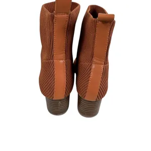 Joie Neely Rust Burnt Orange Block Heel Knit Pull On Sock Ankle Boot Size 7.5‎ thumbnail 4