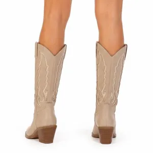 Billini Norva Western Cowboy Boots Blush Cream Size 10 Pointed Toe Mid-Calf thumbnail 3