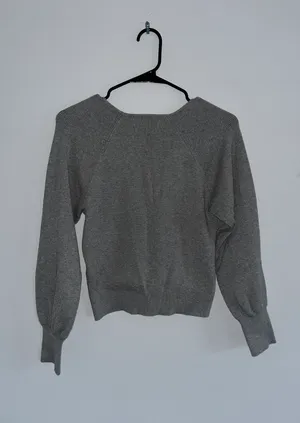 Abercrombie Grey V-Neck Sweater thumbnail 2