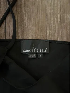 VTG Carole Little Semi-Sheer Black Cami Tank Top Sz 6 thumbnail 2
