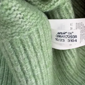 Aerie V-Neck Sweater‎ Small Sage Green NEW Oversized Marl Knit Pullover Cozycore thumbnail 9