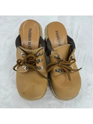 Y2K Work Boot Clogs Mules Chunky Lug Sole Platform 90s Hiker Vintage High Heel 7 thumbnail 5