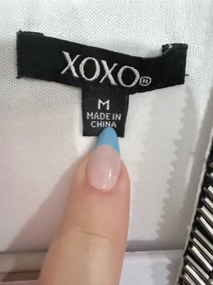XOXO White Fit-and-Flare Dress with Black Trim thumbnail 5